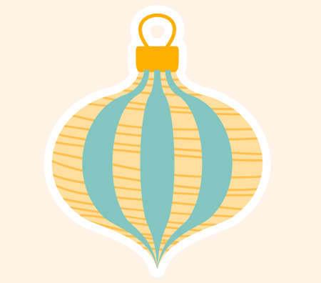 Festive blue and gold Christmas tree decorationのイラスト素材
