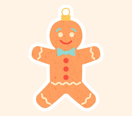 Cute little gingerbread man Christmas toyのイラスト素材