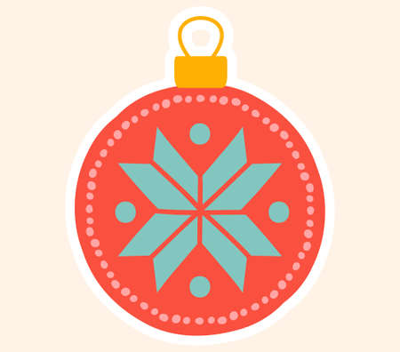 Ornamental red Christmas tree baubleのイラスト素材