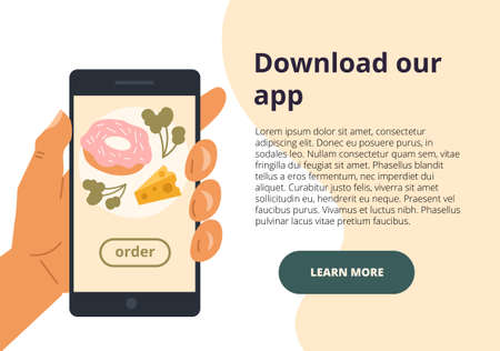 Online shopping concept - Download Our Appのイラスト素材