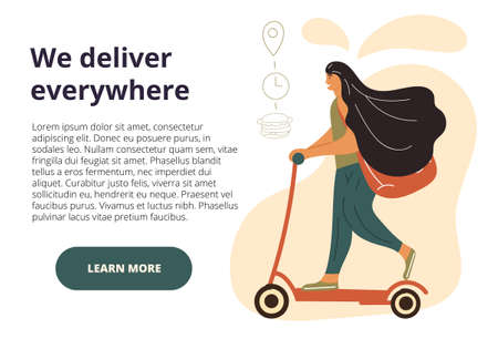 We Deliver Anywhere online app or web pageのイラスト素材