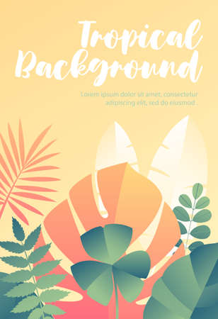 Tropical background with assorted leavesのイラスト素材