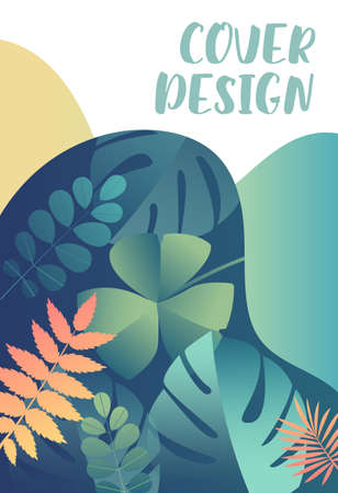 Cover Design tropical leaves templateのイラスト素材