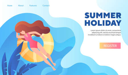 Summer Holiday travel web templateのイラスト素材