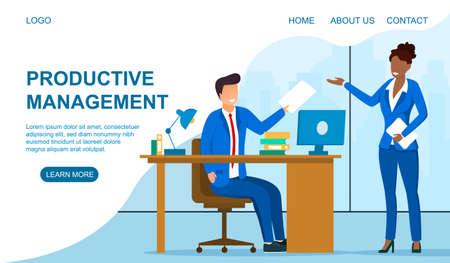 Productive Management concept web templateのイラスト素材