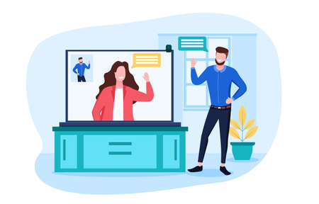 Online communication concept using a chat functionのイラスト素材