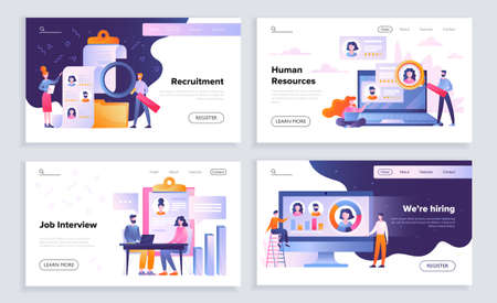 Recruitment and human resources web templatesのイラスト素材