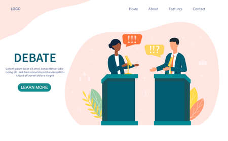 Political campaigning showing a debateのイラスト素材