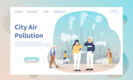 City Air Pollution web page templateのイラスト素材
