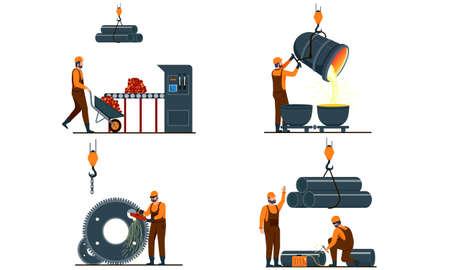 Set of metallurgy Industry illustrationsのイラスト素材