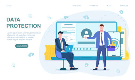 Information security and network protection conceptのイラスト素材