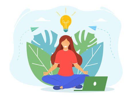 Meditation workflow conceptのイラスト素材