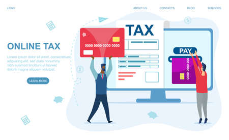 Online tax payment concept.のイラスト素材