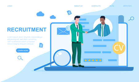 Online recruitment conceptのイラスト素材