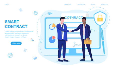 Smart contract conceptのイラスト素材