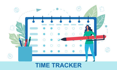 Time tracking and time management concept.のイラスト素材