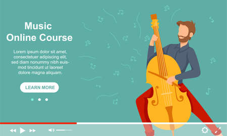 A young male musician plays the celloのイラスト素材