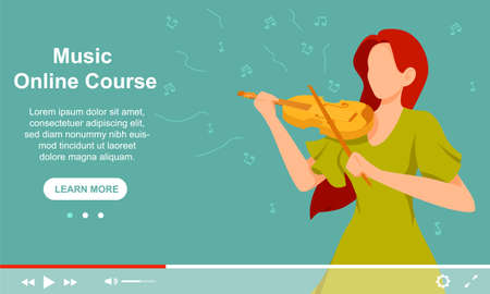Young beautiful girl playing the violinのイラスト素材