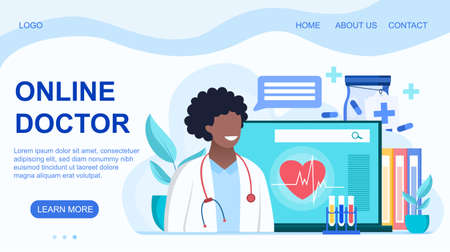 Landing page ONLINE DOCTORのイラスト素材