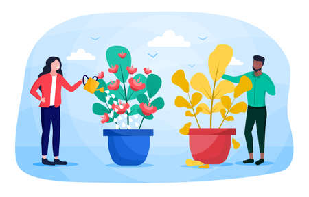 Plant care conceptのイラスト素材