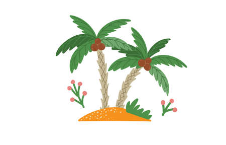 Coconut trees isolated on a white backgroundのイラスト素材