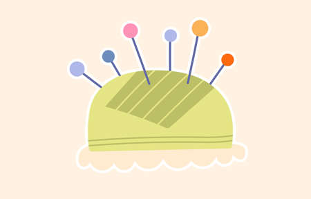 Pincushion with needlesのイラスト素材