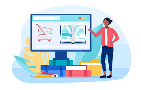 Digital bookstore conceptのイラスト素材