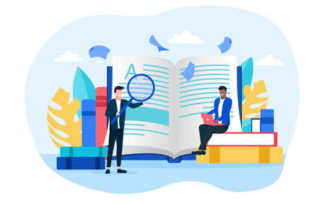 Digital library conceptのイラスト素材
