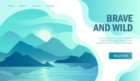 Scenic landscape bannerのイラスト素材