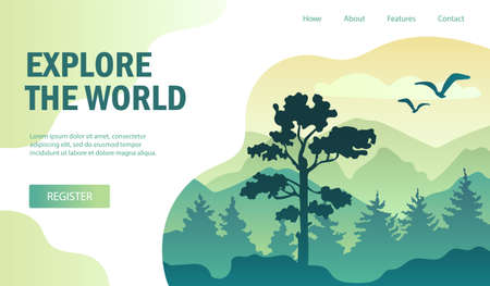 Scenic landscape bannerのイラスト素材