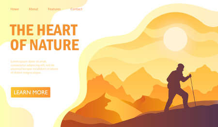 Scenic landscape bannerのイラスト素材