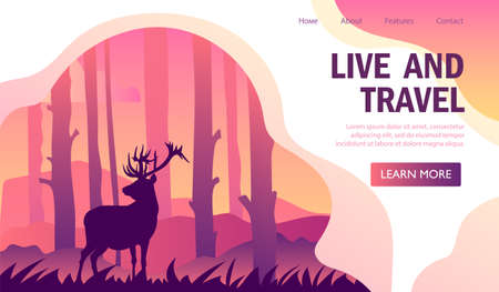 Scenic landscape bannerのイラスト素材