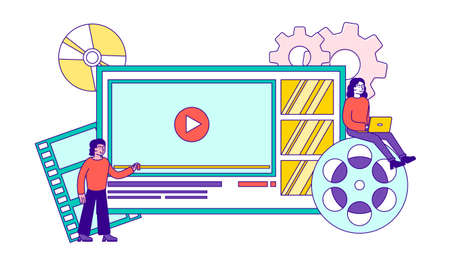 Production of high-quality video content concept.のイラスト素材