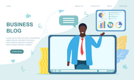 Business video blog conceptのイラスト素材