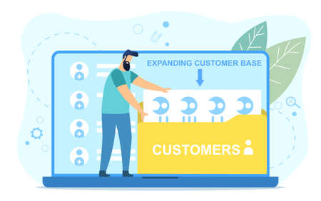Business character expand customers baseのイラスト素材