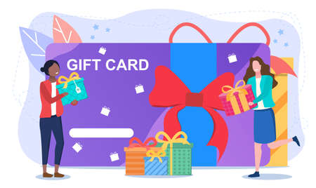Shopping gift card abstract concept.のイラスト素材