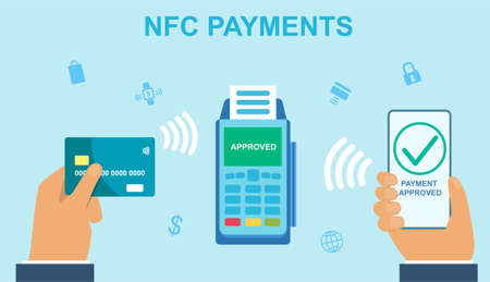 NFC payments conceptのイラスト素材