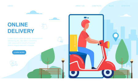 Online delivery conceptのイラスト素材