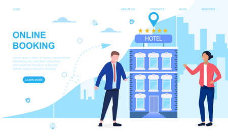 Booking online conceptのイラスト素材