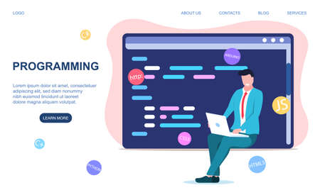 Programming or coding conceptのイラスト素材