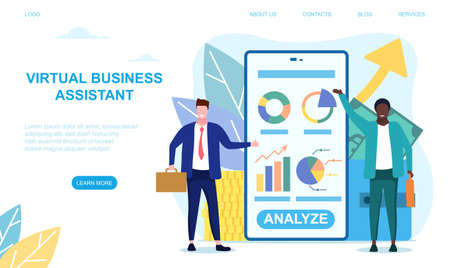 Virtual business assistant app conceptのイラスト素材