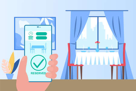 Restaurant table reservation conceptのイラスト素材