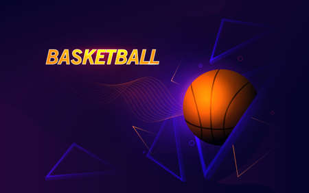 Futuristic banner dedicated to basketball themeのイラスト素材