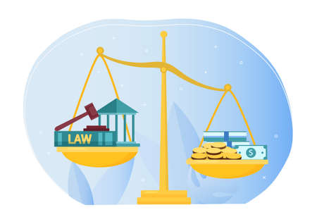 Anti-corruption banner with scalesのイラスト素材