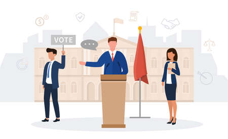 A male politician making a speechのイラスト素材