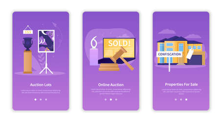 Different auctions and bidding proceduresのイラスト素材