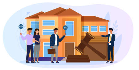 Auction and Bidding Homeのイラスト素材