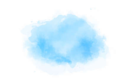 Blue color hand drawn watercolor liquid stainの写真素材