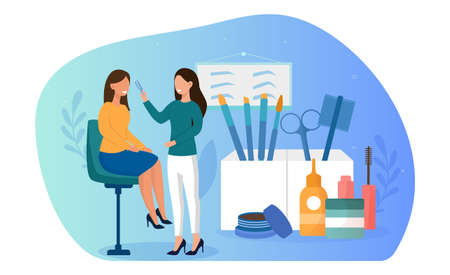 Master of the beauty salon givingのイラスト素材