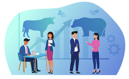 Stock market trading conceptのイラスト素材